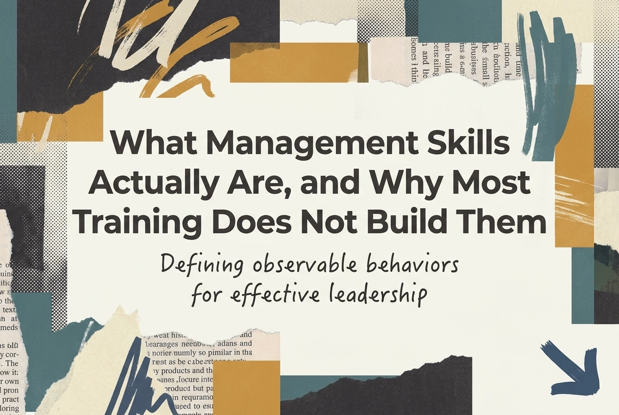 Professional header image for industry analysis: What Management Skills Actually Are, and Why Most Trainin...