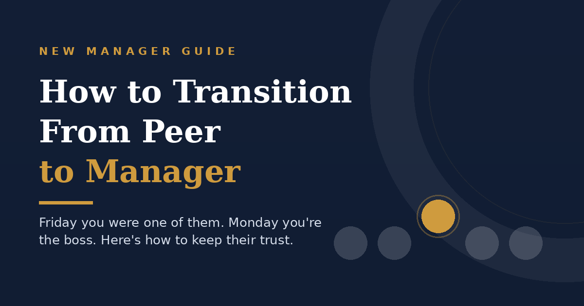 New manager standing out from a row of former peers — peer to manager transition